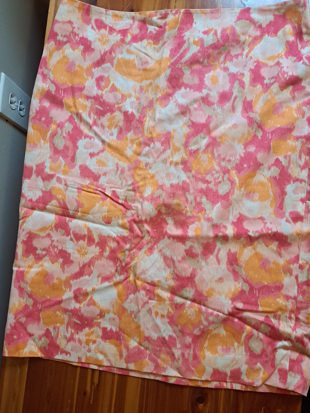 Talbots Pink and Yellow Floral Pencil Skirt